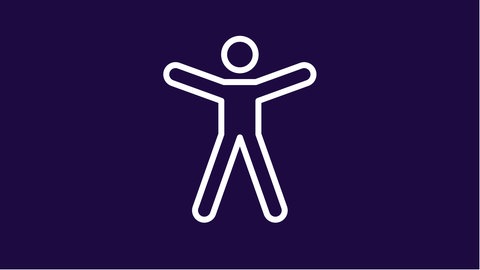 Symbolbild Barrierefreiheit im SWR: Eine Figur breitet befreit die Arme aus