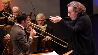 Stephen Menotti, Posaune und Brad Lubman, Dirigent