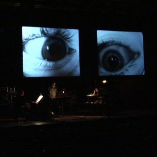 Probenfoto mit Videozuspielung