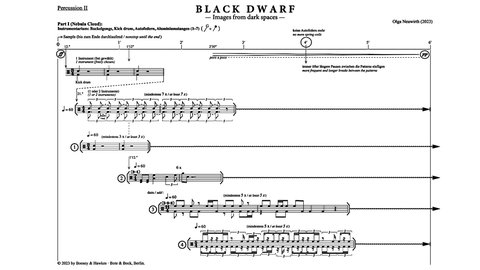 Ausschnitt aus der Partitur "Black Dwarf" von Olga Neuwirth