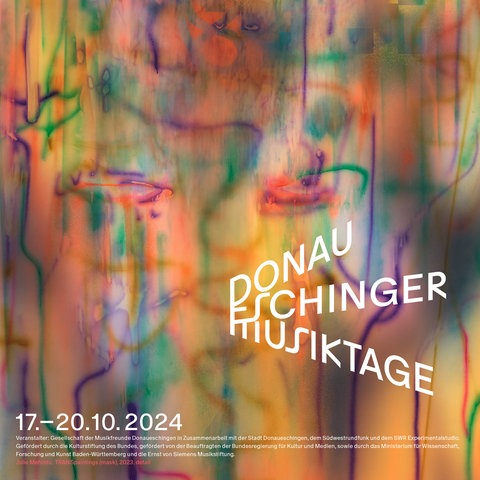 Das Künstlerplakat der Donaueschinger Musiktage 2024: ein Ausschnitt des Gemäldes "mask" von Julie Mehretu