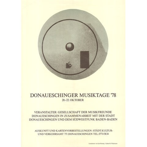 Donaueschinger Musiktage - Plakat 1978 - Karl Rössing
