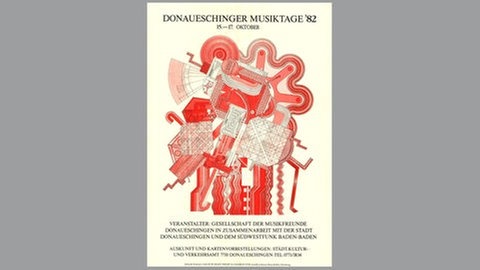 Donaueschinger Musiktage - Plakat 1982 - Eduardo Paolozzi - Variante in rot