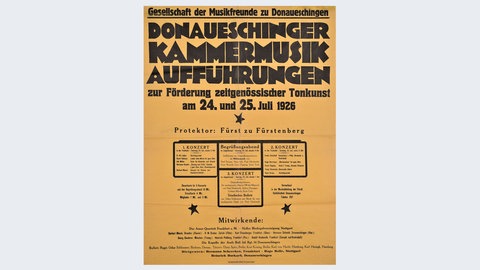 Donaueschinger Musiktage, Plakatkünstler unbekannt, 1926