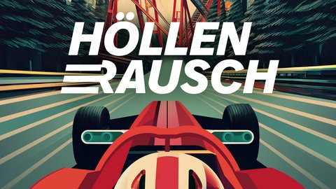 Cover zum Podcast Höllenrausch Illustration Rennauto