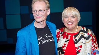 Bundestagsabgeordnete Claudia Roth und Martin Paul, Keyboarder bei Ton Steine Scherben