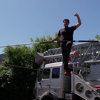 Fernando Traber beim Hochseil Training