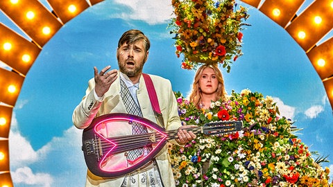 Bayreuther Festspiele 2025: "Die Meistersinger von Nürnberg": Michael Nagy (Sixtus Beckmesser), Christina Nilsson (Eva).