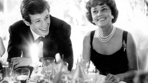 Jean-Paul Belmondo und Jeanne Moreau 1960 bei den Filmfestspielen in Cannes 