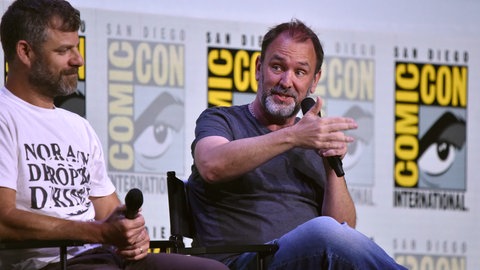 die South Park-Macher Matt Stone und Trey Parker auf der Messe Comic-Con International in San Diego. 