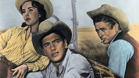 Elizabeth Taylor, Rock Hudson und James Dean in „Giganten“ 