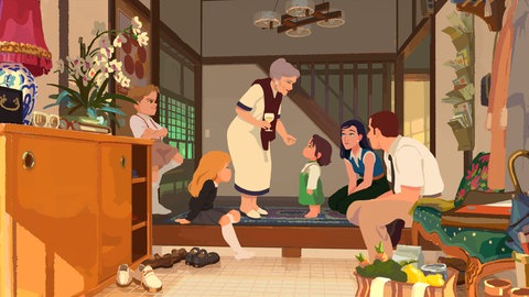 Filmszene: Die kleine Amélie oder Der Charakter des Regens, Regie: Mailys Vallade und Liane-Cho Han
