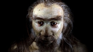 Ältestes Menschenfossil Europas: Archäologen haben rund 45.000 Jahre alte Knochen des modernen Menschen, des homo sapiens, in Deutschland gefunden. Rekonstruktion eines Homo sapiens.
