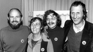 (l-r): Die Kandidaten der Bremer Günen Liste, Peter Willers, Delphine Brox, Axel Adamietz und Olaf Dinne