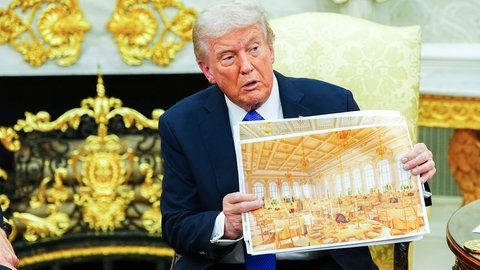 Donald Trump präsentiert die Pläne für seinen neuen Ballsaal im Weißen Haus.