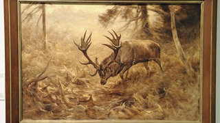 Repro Raufbold (Hirsch) von Gerhard Löbenberg 1938 Öl auf Leinwand