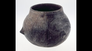 Steinzeit, Bandkeramische Kultur, Kunsthandwerk, Gefäß, um 5300 - 4900 v Chr., Keramik, Rheinisches Landesmuseum, Bonn, Deutschland. Archivfoto.