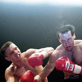 Henry Maske und Graciano Rocchigiani am 27.Mai 1995 in der Westfalen Halle in Dortmund