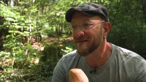 Sven Vollbracht spricht im Wald über seine Berufung als Waldschrat