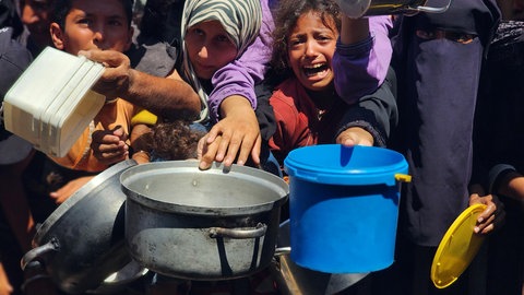 Hungernde Kinder in Gaza