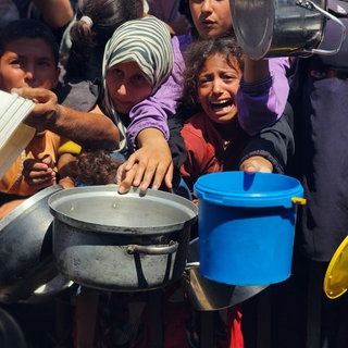 Hungernde Kinder in Gaza