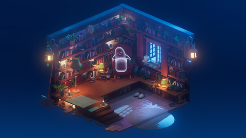 Computerspiel „Little retreat“ in der Nightversion.