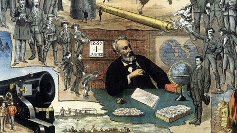 Bemannte Raketen, die zum Mond fliegen, gigantische Unterseeboote: Der französische Schrifsteller Jules Verne gilt als Schöpfer eines ganzen literarischen Genres: der Science-Fiction.