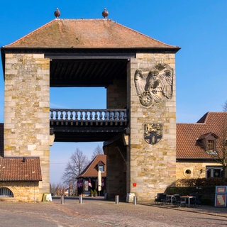 Deutsches Weintor, Schweigen-Rechtenbach, Pfalz, Rheinland-Pfalz, Deutschland, Europa. Archivfoto