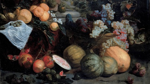 Stillleben mit Früchten und Gemüse aus der Sammlung der Musei di Strada Nuova in Genua