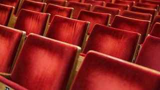 Blick auf Reihen von Theatersesseln