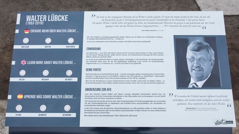 Informationstafel zu Walter Lübcke