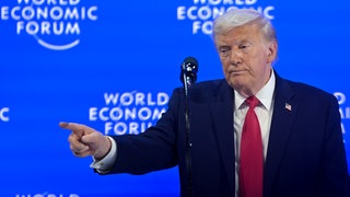 US-Präsident Donald Trump spricht auf der 56. Jahresversammlung des Weltwirtschaftsforums (WEF) in Davos, Schweiz.
