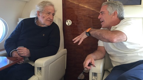 Der LInguist Noam Chomsky im Privatjet mit Jeffrey Epstein