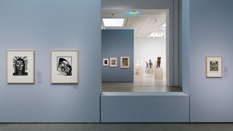 Ausstellungsansicht „Kirchner, Lehmbruck, Nolde. Geschichten des Expressionismus in Mannheim“