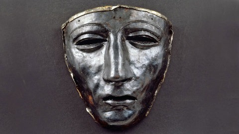 Römische Maske eines Gesichtshelms