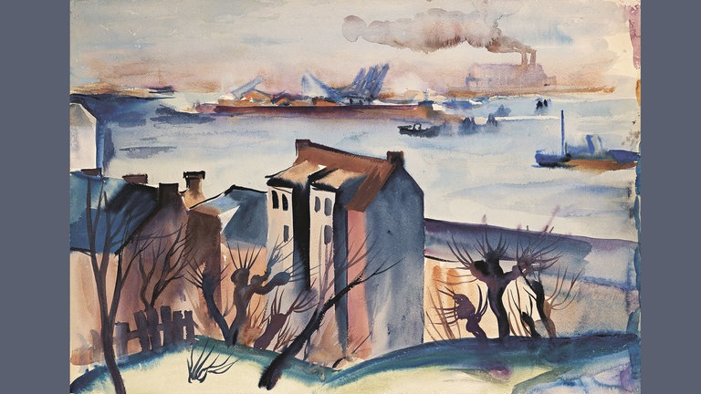 Elfriede Lohse-Wächtler, Blick über den Hafen, um 1929