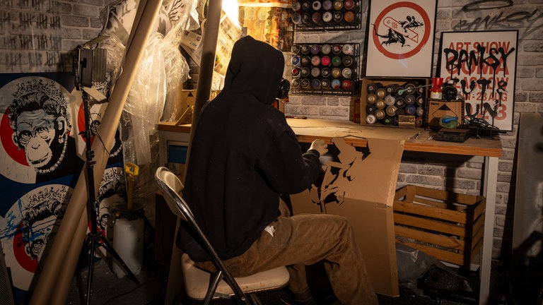 Blick in die Ausstellung „House of Banksy“.