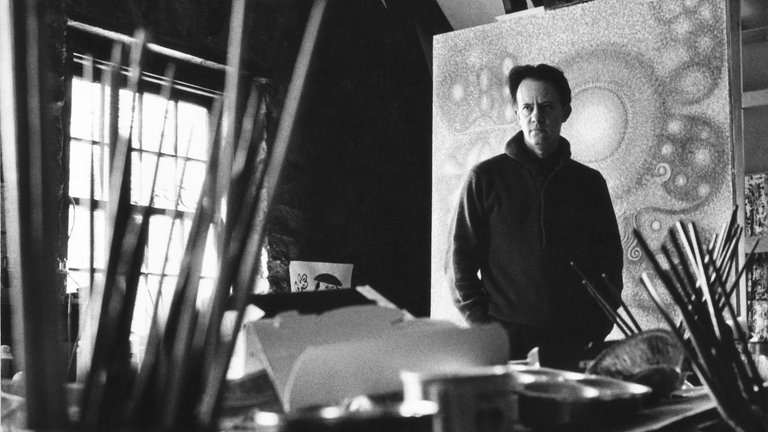 Richard Pousette-Dart in seinem Atelier in Suffern in den 1960er-Jahren