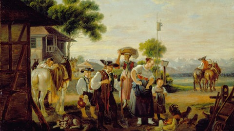Morgen auf einem Bauernhof im Allgäu,1825