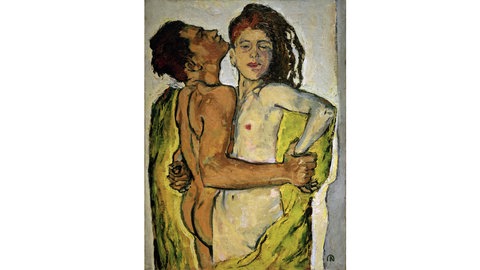 Gemälde von Moser, Koloman 1868-1918. 'Liebespaar', um 1913. Öl auf Leinwand,