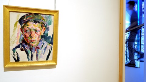 Ein Ölportrait von Hans Vollmoeller, dem Bruder der Malerin, in Paris 1908.