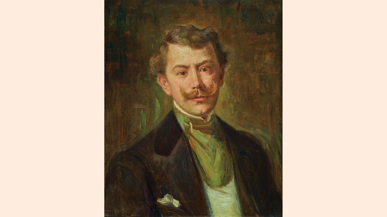 Philipp Klein: Selbstbildnis I. Öl auf Leinwand, 1896. Ausstellung "Aufgetaucht" in den Reiss-Engelhorn-Museen Mannheim