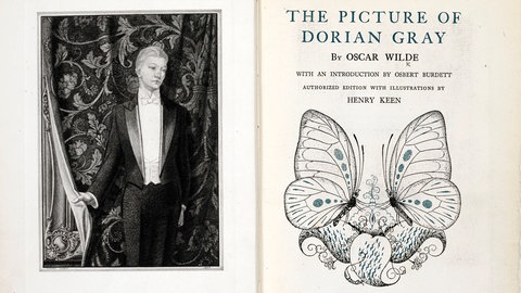 Titelseite mit Illustration historische Ausgabe Dorian Gray Roman