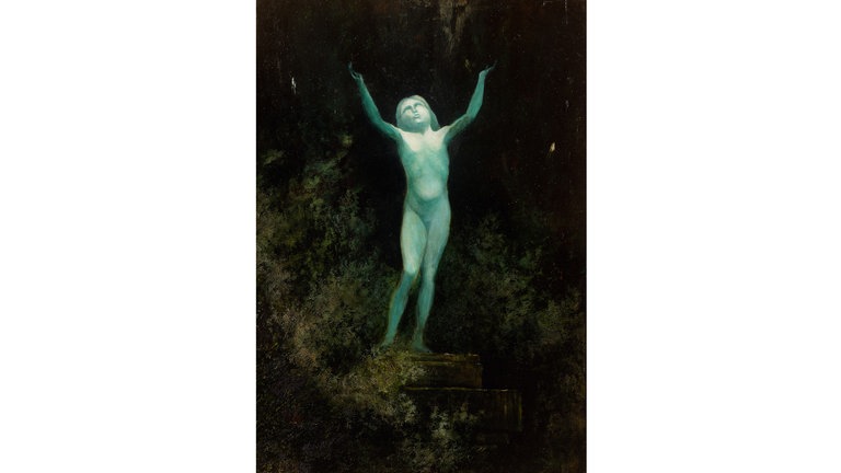 KARL WILHELM DIEFENBACH 1851–1913 Die Erscheinung – Siderischer Körper, nach 1900 Öl auf Holz