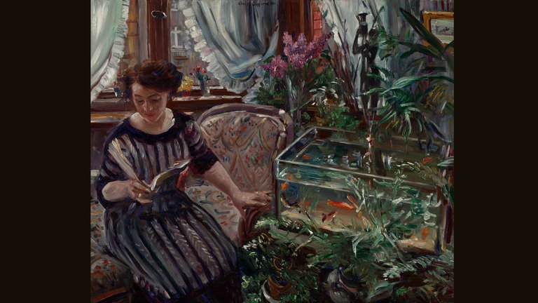 Lovis Corinth, Dame am Goldfischbassin, 1911