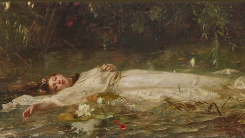 Gemälde „Ophelia“ von Friedrich Heyser um 1900, Museum Wiesbaden, Sammlung F W Neess 