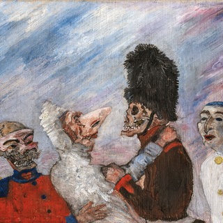 James Ensor - Skelett verhaftet Maskierte