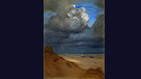 Gustav Schönleber, Gewitterstimmung bei La Panne, 1889