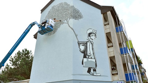 Mural "Abschied und Neubeginn" von SOURATI, 2018, H5, 3 68159 Mannheim