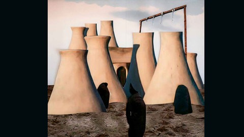 Nazanin Hafez, Mourning Women, Papiercollage